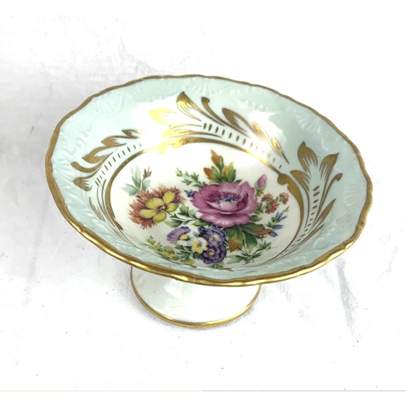 Limoges Dining Vintage Limoges Pedestal Footed Floral Porcelain